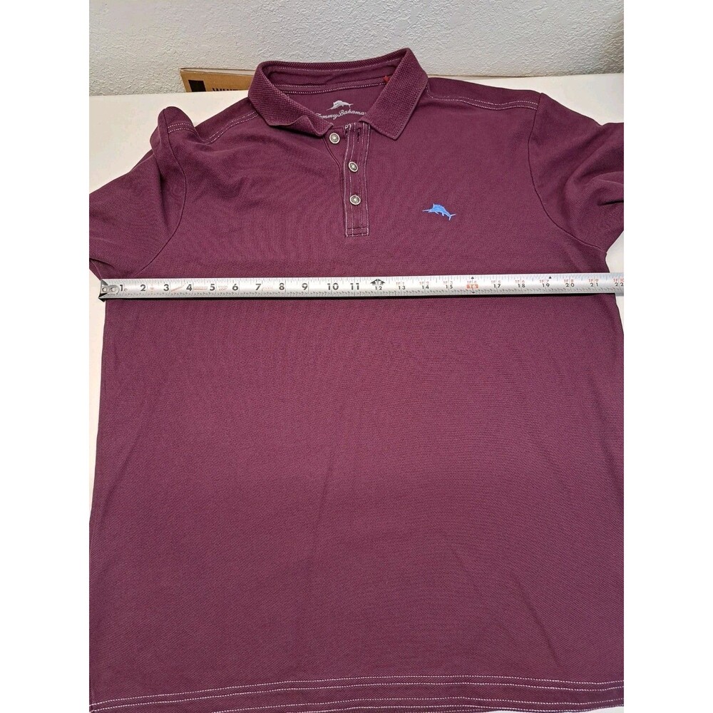 Tommy Bahama Long Sleeve Burgundy Size M Pima Cotton Polo - Picture 5 of 7
